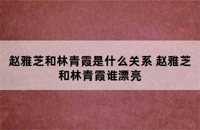 赵雅芝和林青霞是什么关系 赵雅芝和林青霞谁漂亮